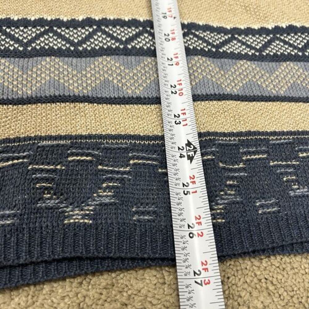NWT Chaps Women’s Southwestern Knit Tie Up Front Sweater Size L Boho Chic - Picture 8 of 10